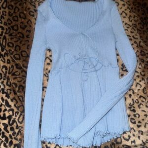 SHEIN Sky Blue Knit Top